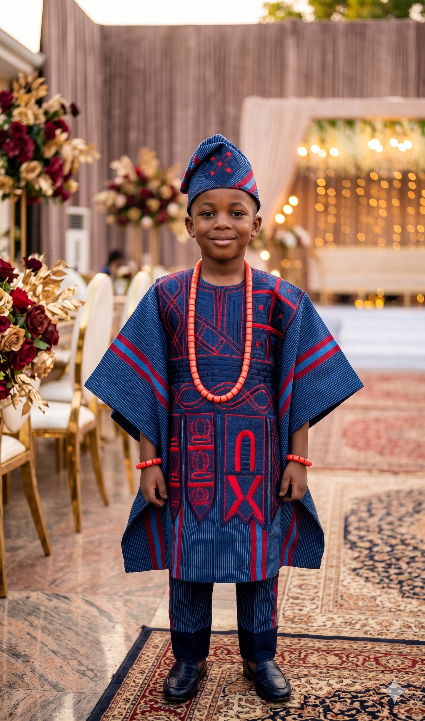 Ensemble Agbada 3 pièces en Asooke Oluwatobi - Modèle 021