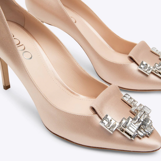 Rodo Blush Satin Pumps